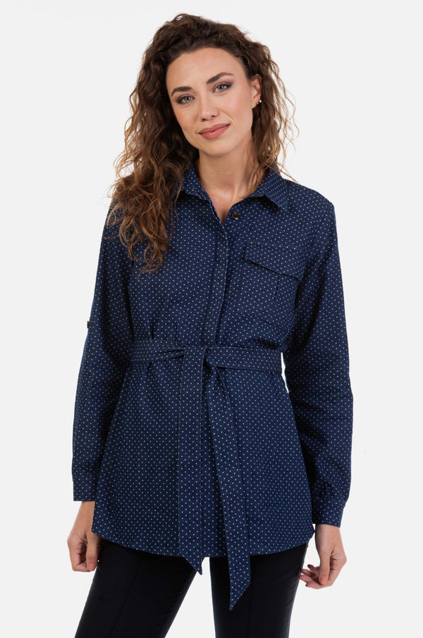 Denim zwangerschaps- & voedingsblouse