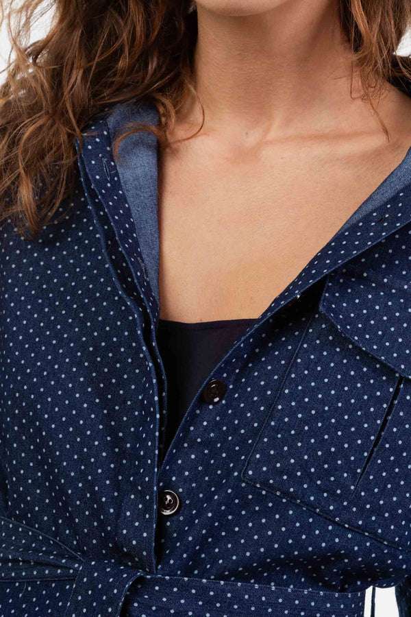 Denim zwangerschaps- & voedingsblouse